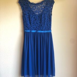 David’s Bridal Short Lace Bridesmaid Dress